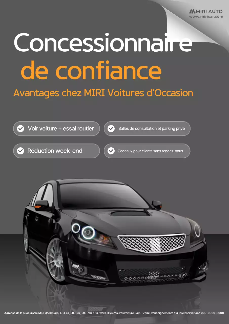 publicité pour une voiture grise moderne