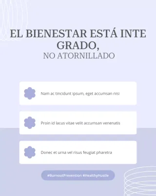 Anuncio de bienestar minimalista púrpura