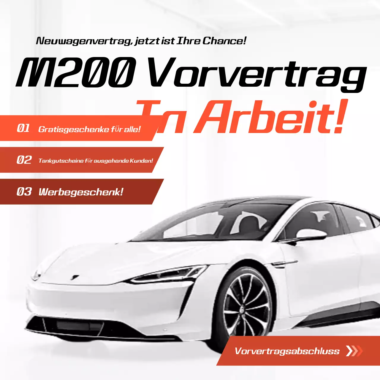 Orange Modern Car Vertragsangebot