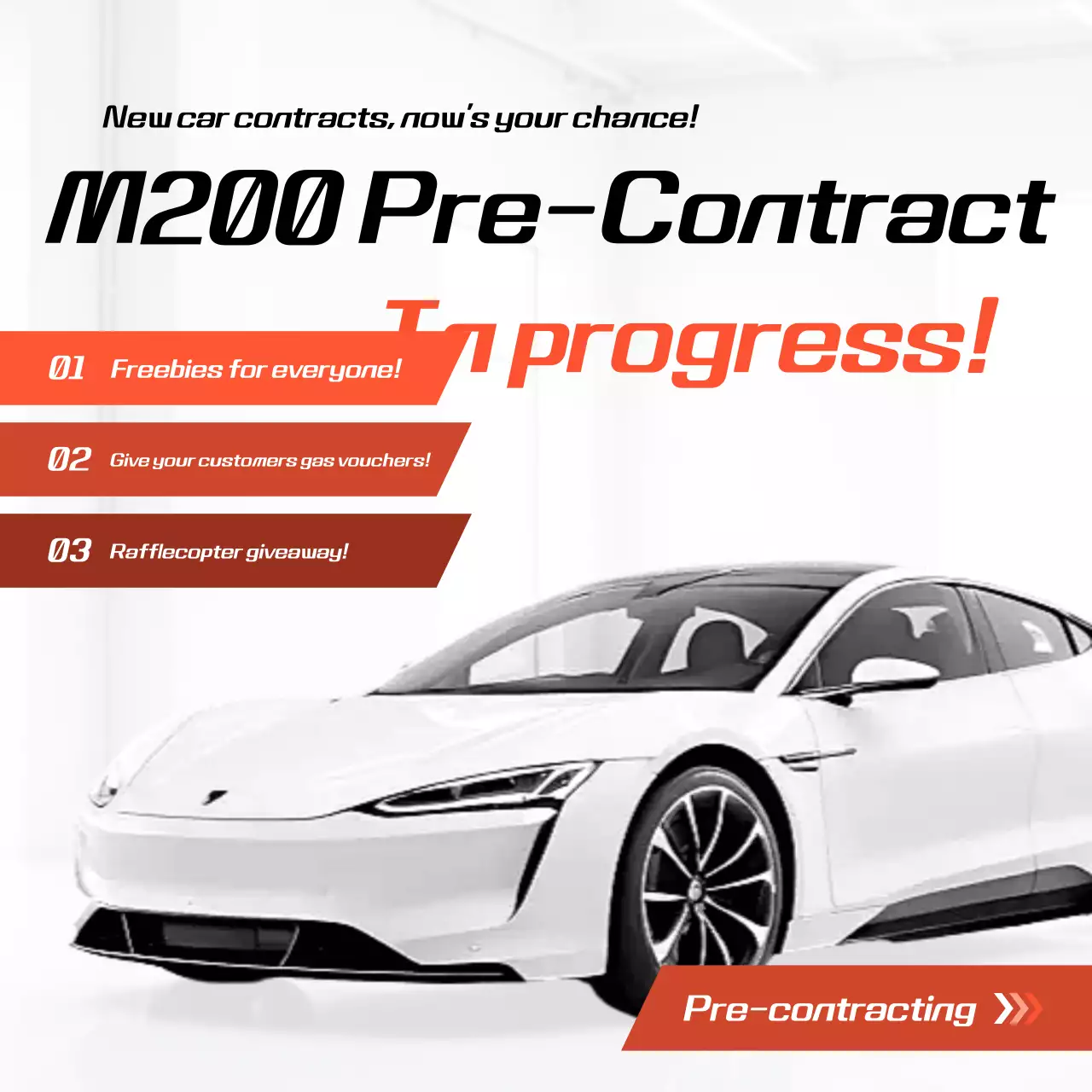 Orange Modern Car Contract Promotion