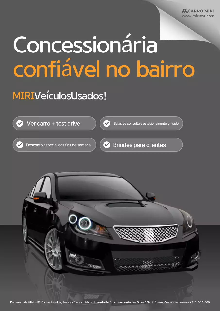 propaganda de carro moderno cinza