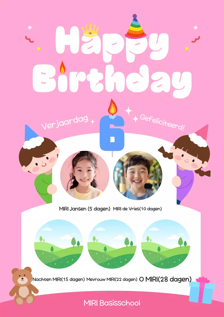 Verjaardagsviering van roze baby