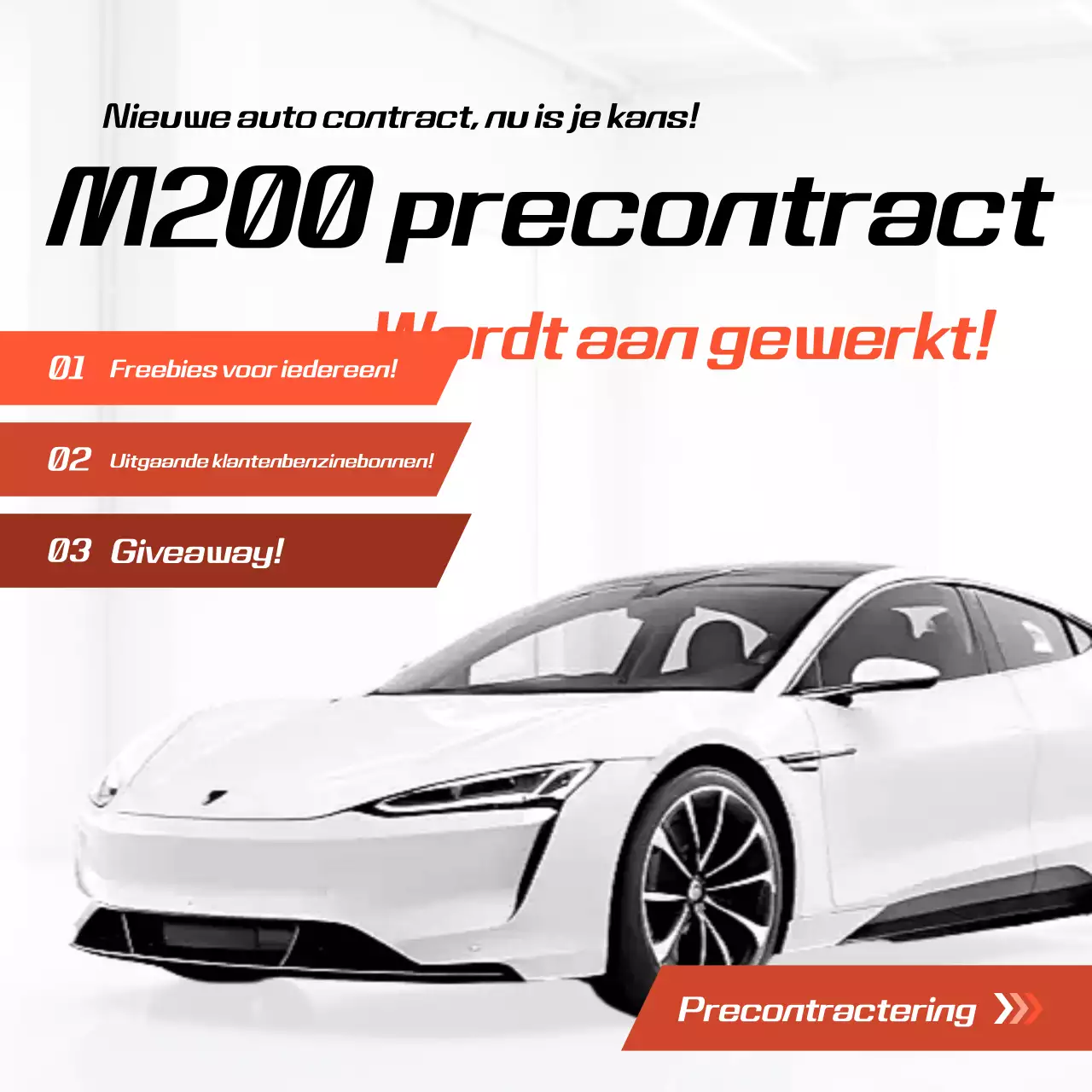 Oranje Modern Auto Contract Promotie