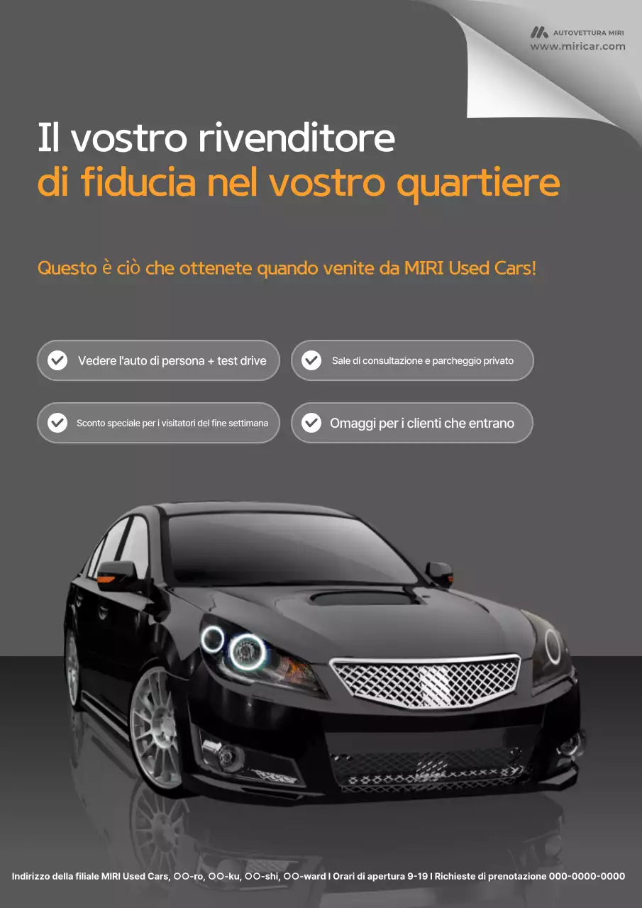 pubblicità di auto moderna grigia