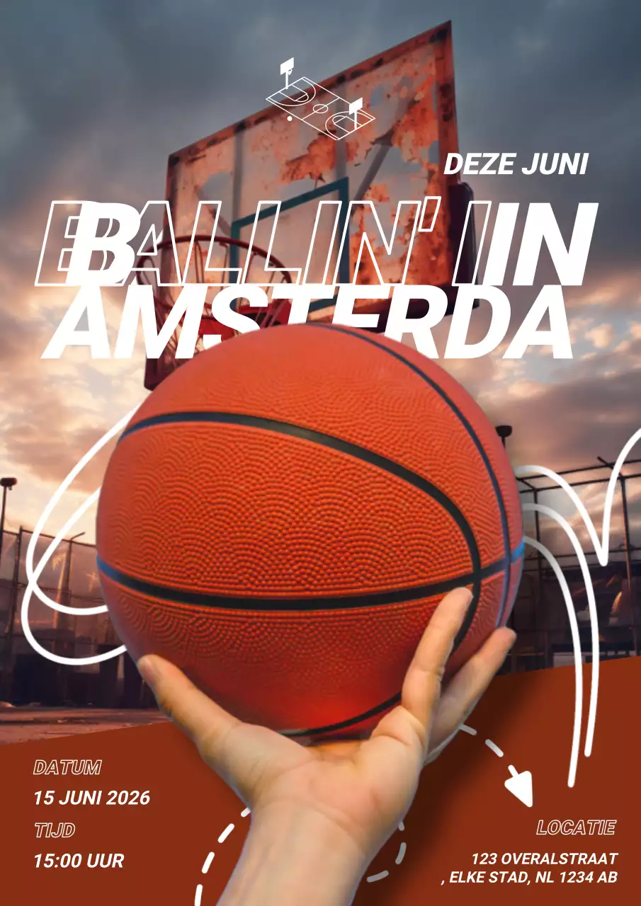 Rustiek Oranje Stedelijk Basketbal Evenement