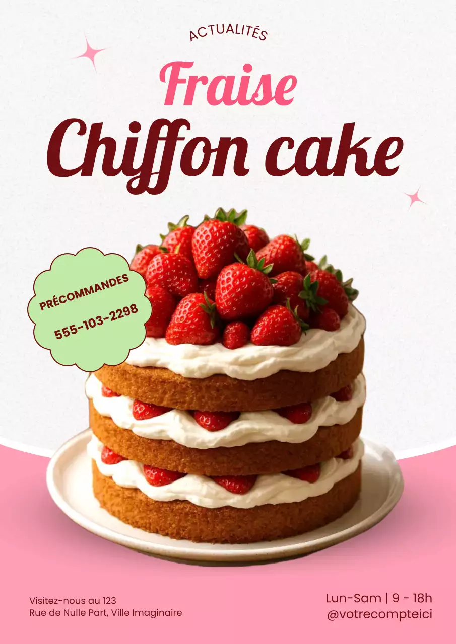 Promotion du dessert moderne rose