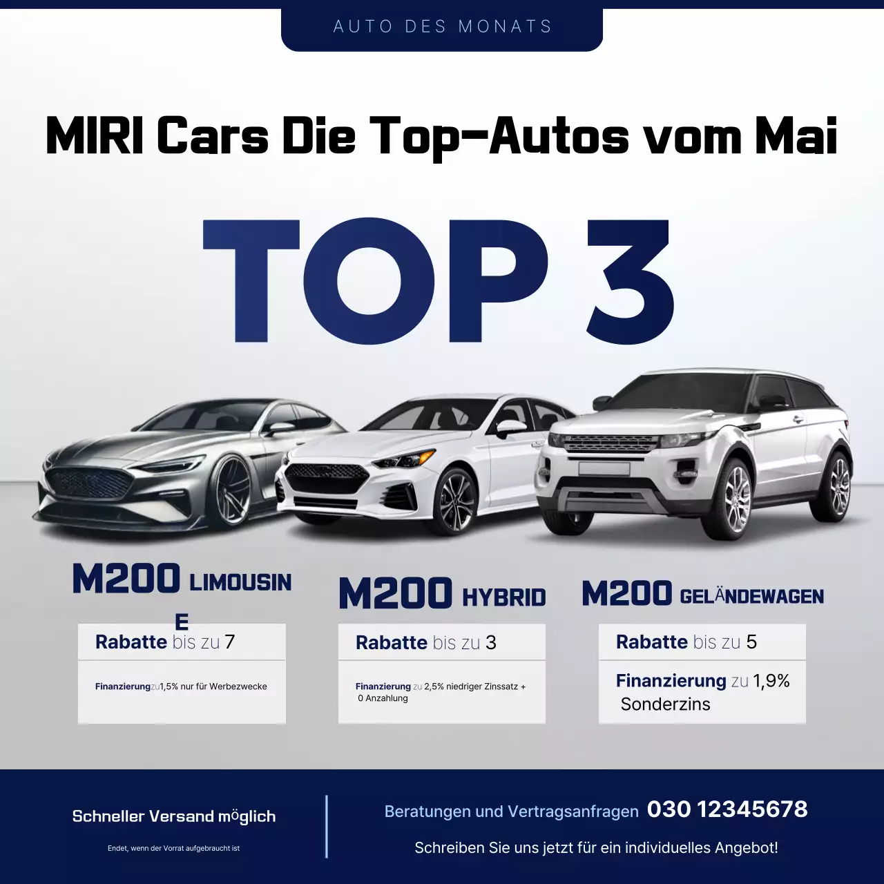Graue moderne Autowerbung