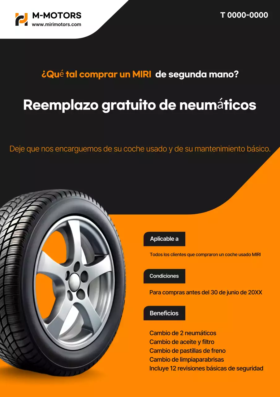 Promoción de coches modernos de color naranja