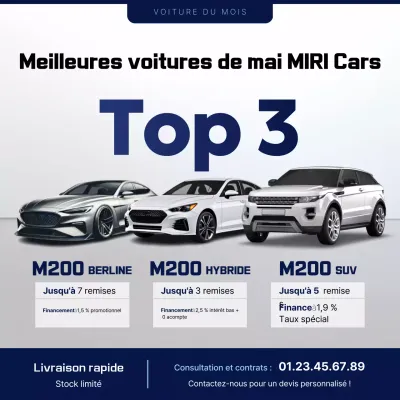 Promotion de voitures grises modernes