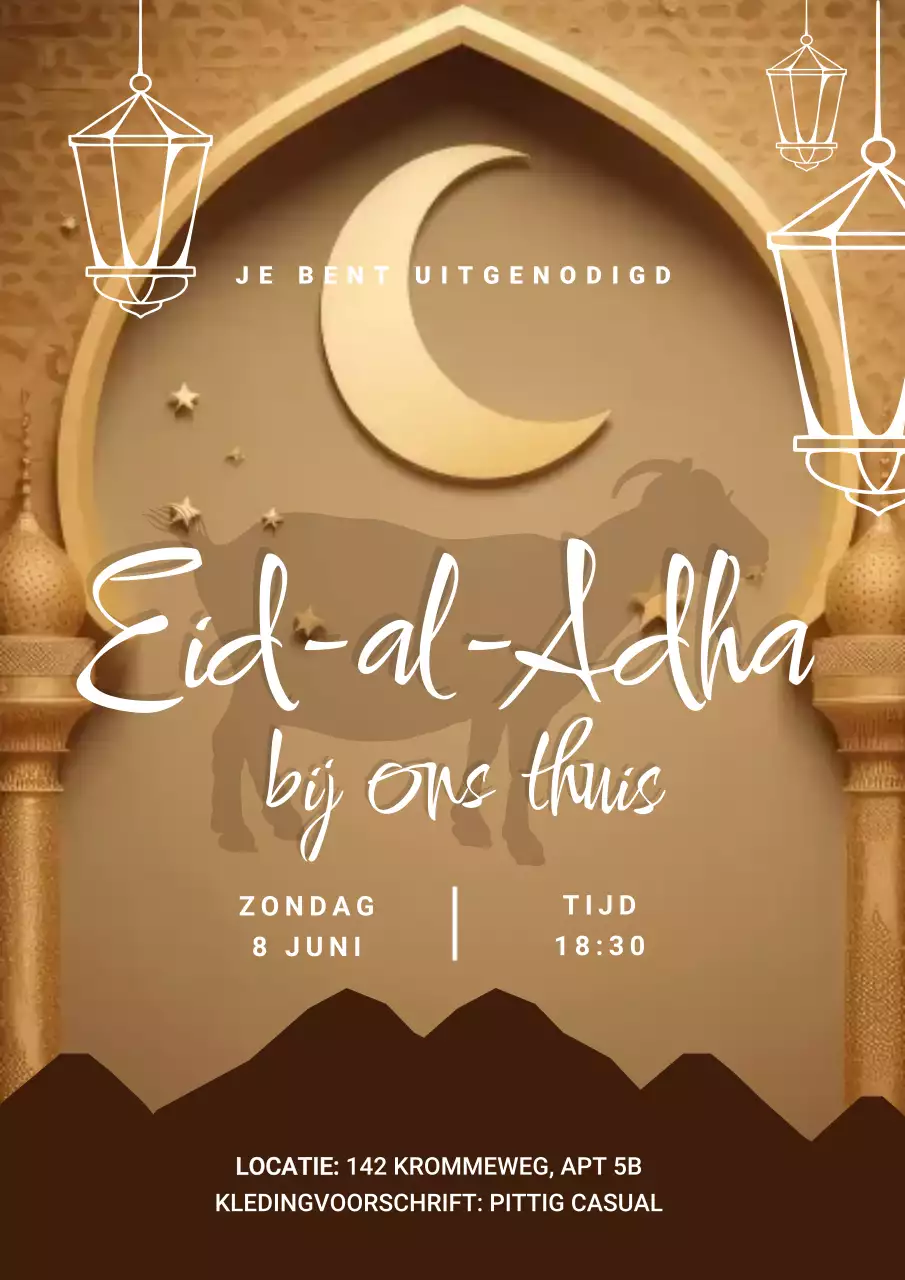 Gouden traditionele Eid-uitnodiging