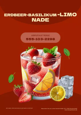 Rotes Retro-Getränke-Werbeplakat