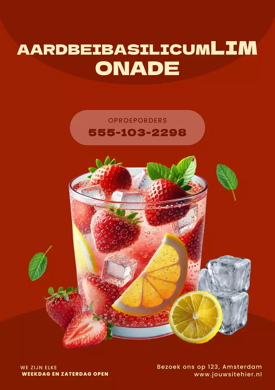 Rode Retro Drank Promotie Poster