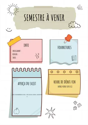 Agenda semestriel créatif pastel