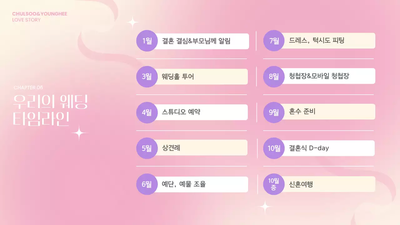 핑크 로맨틱 결혼 초대장