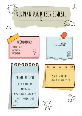Pastell Kreativer Semesterplaner