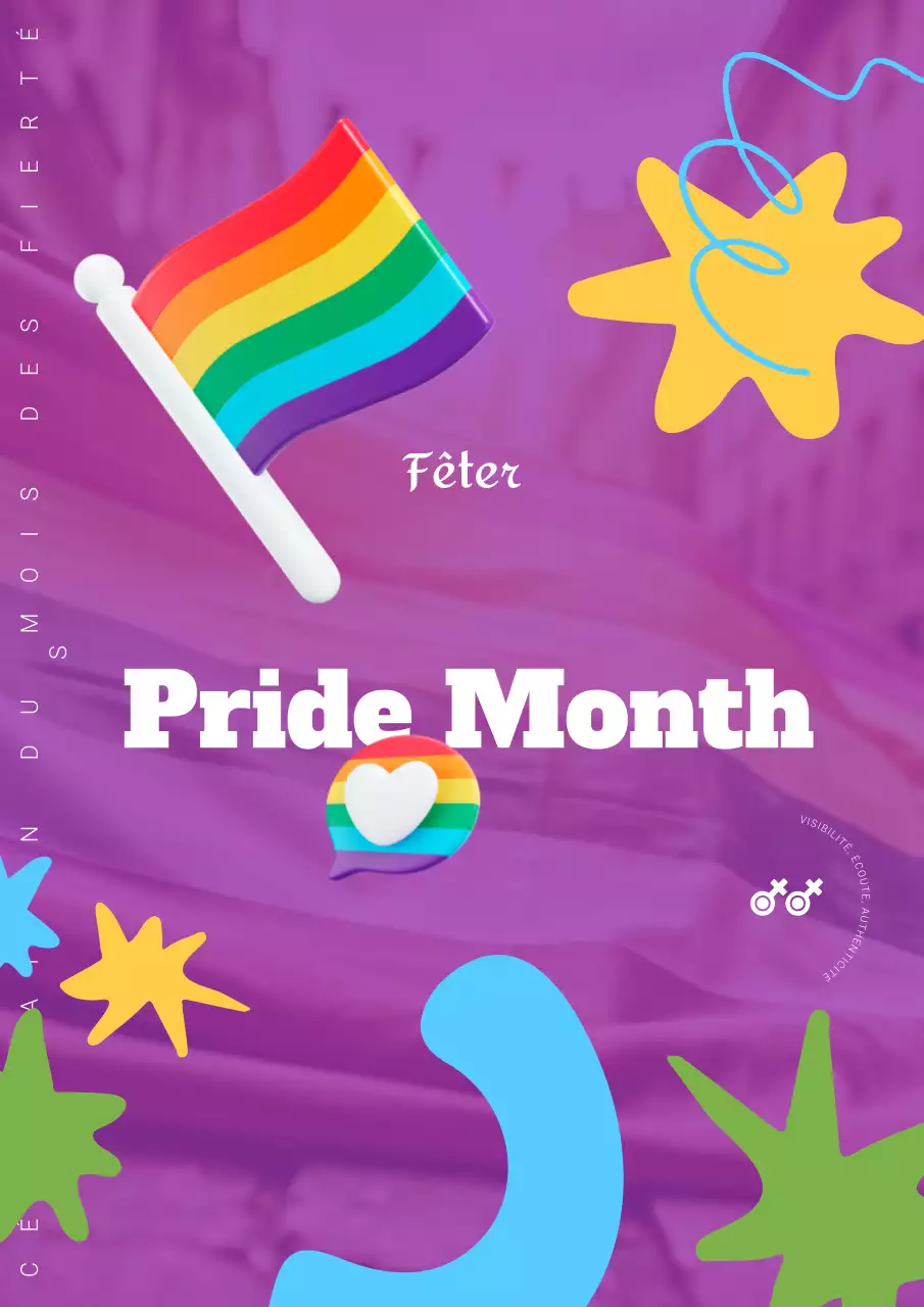 Annonce de la célébration du Mois de la fierté moderne violette