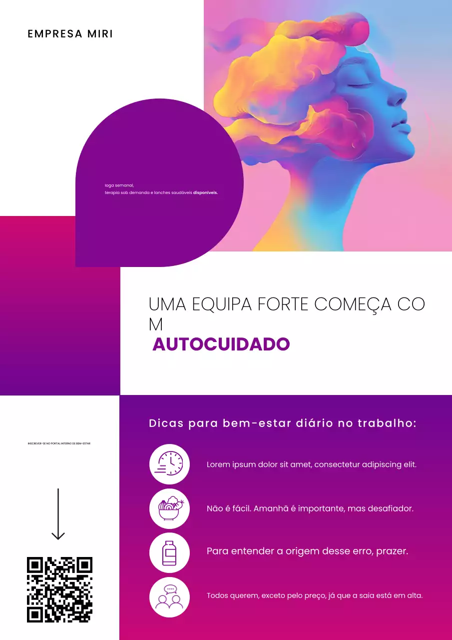 Promoção de Bem-Estar Moderno Roxo