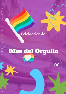 Anuncio de celebración del Mes del Orgullo Moderno Morado