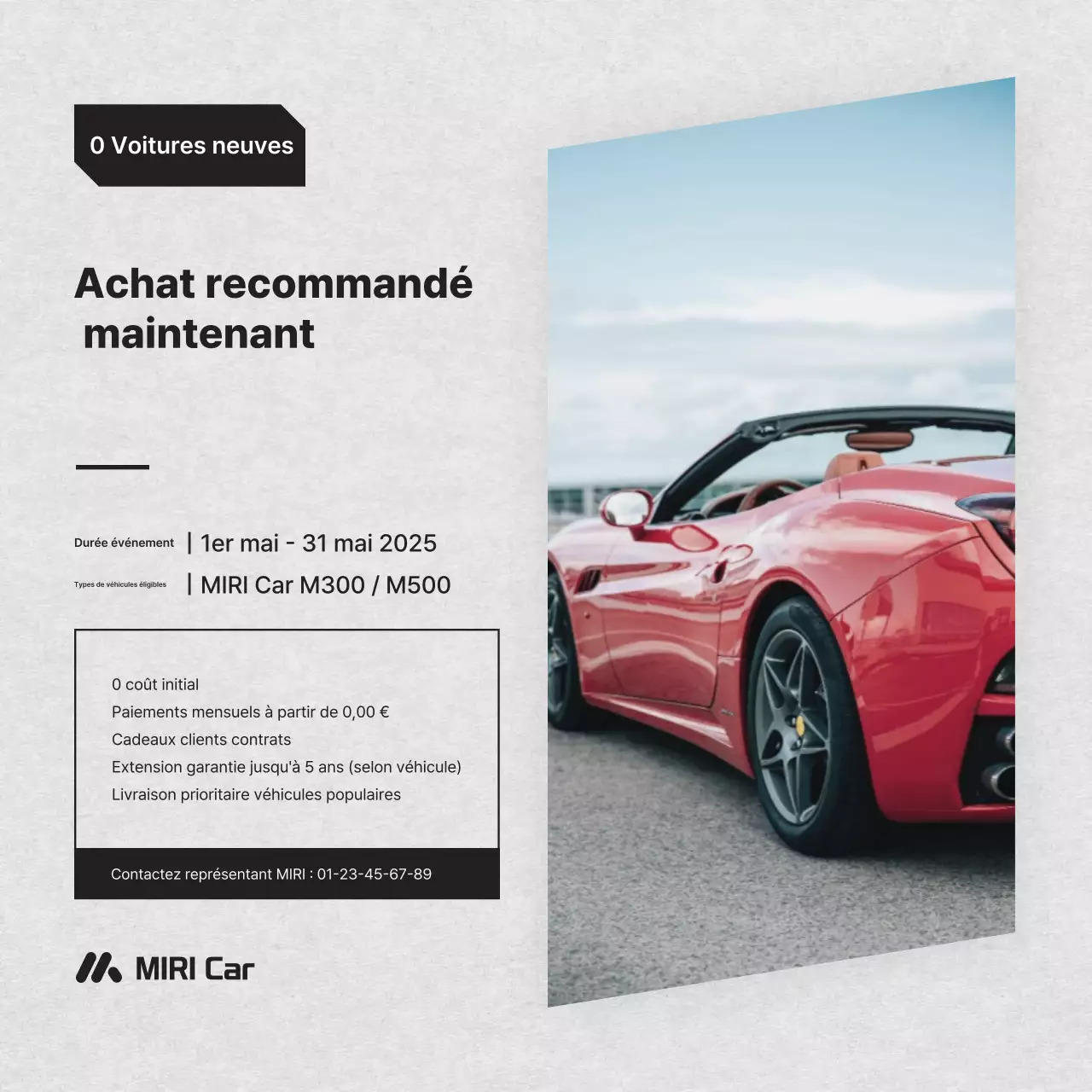 Promotion de voitures modernes rouges