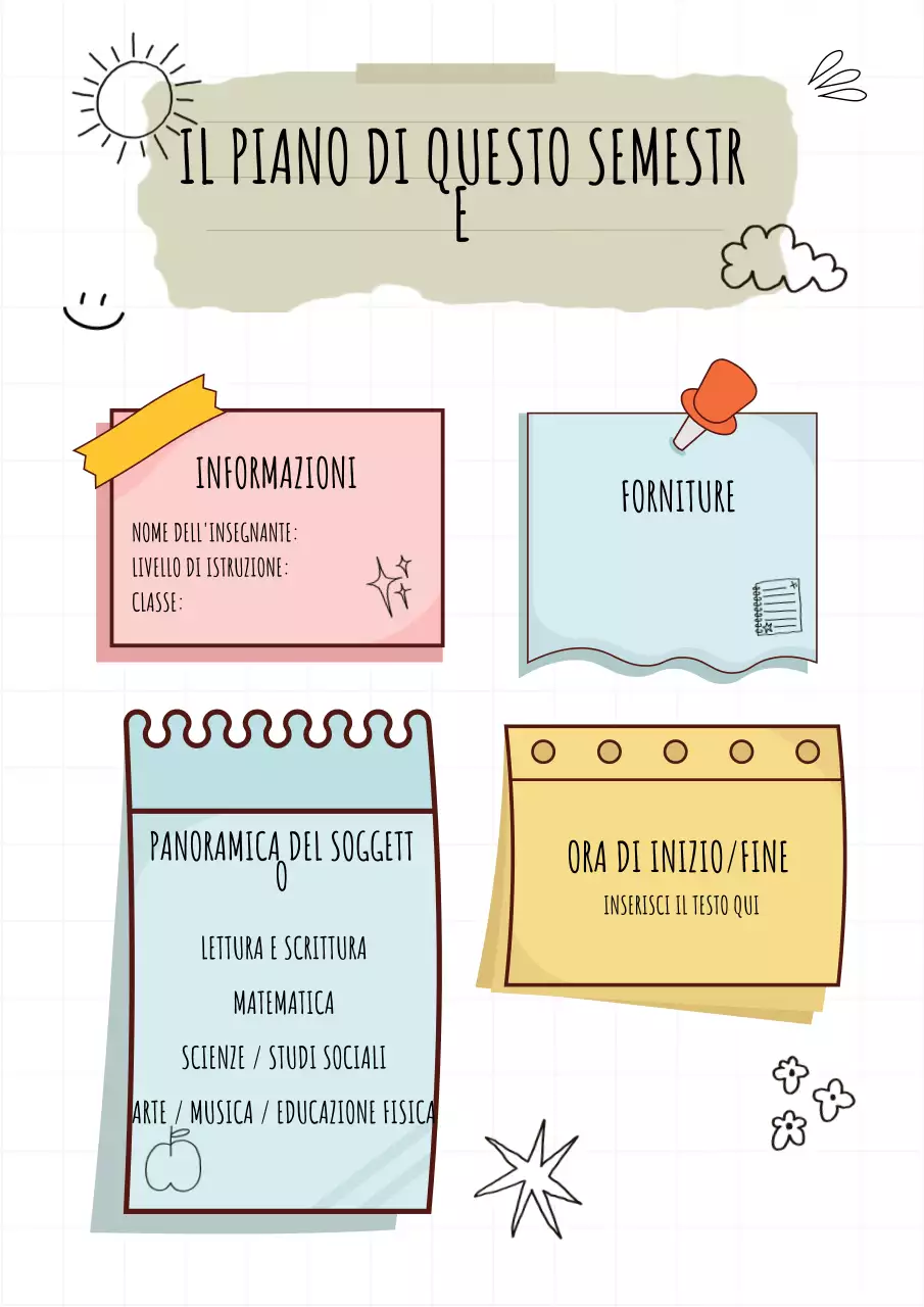 Planner semestrale creativo pastello