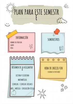 Planificador semestral creativo en colores pastel