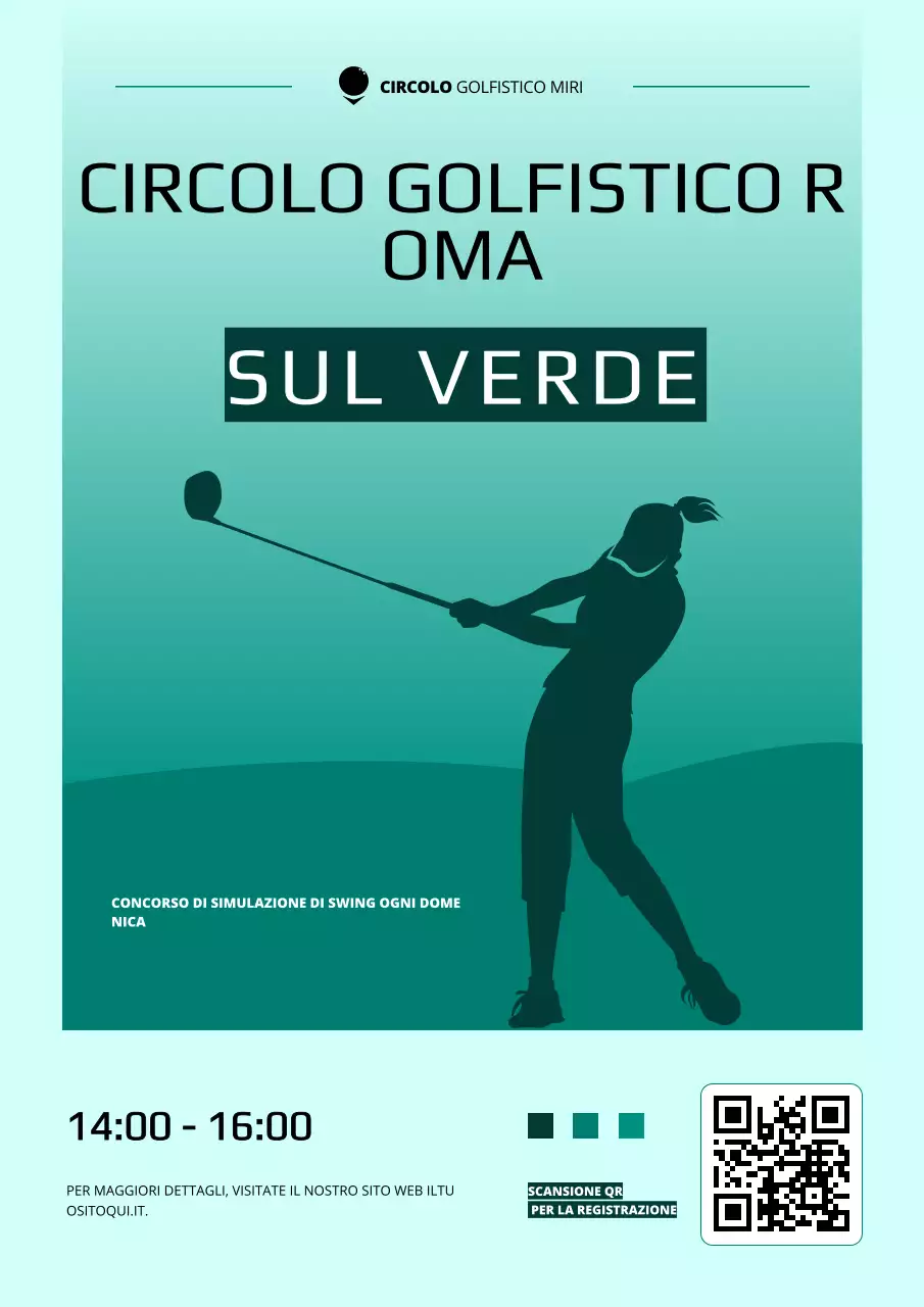 Manifesto dell'evento sportivo regionale Teal Flat Modern Golf
