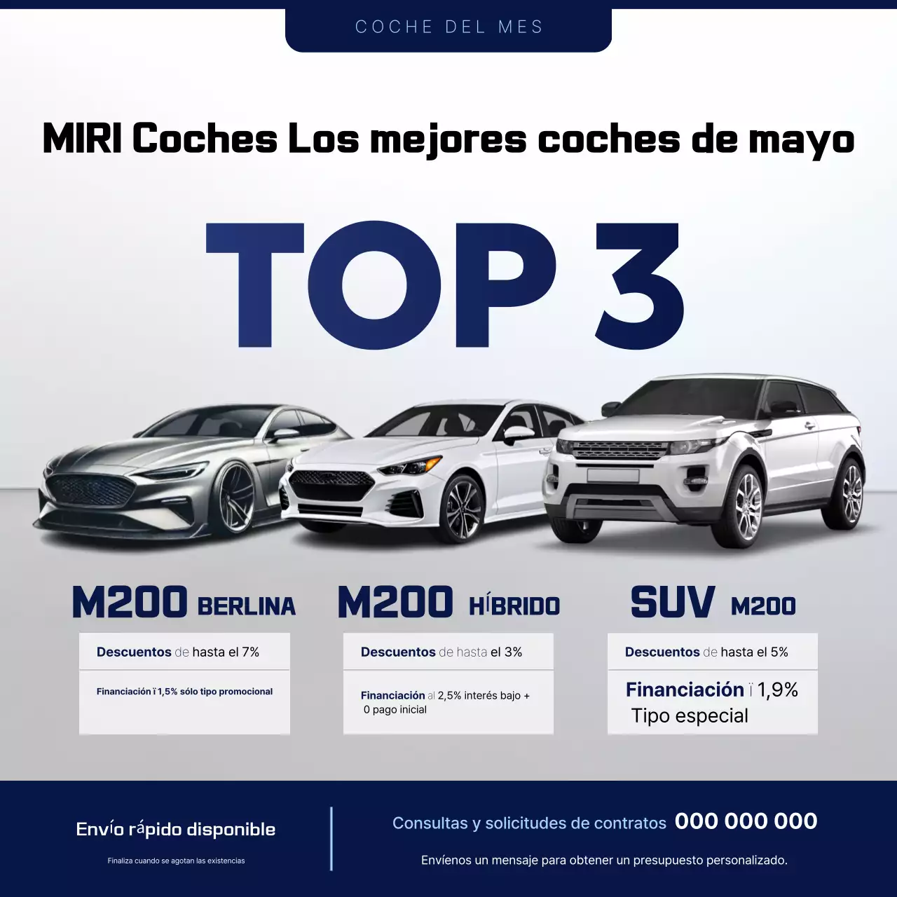 Promoción de coches modernos grises