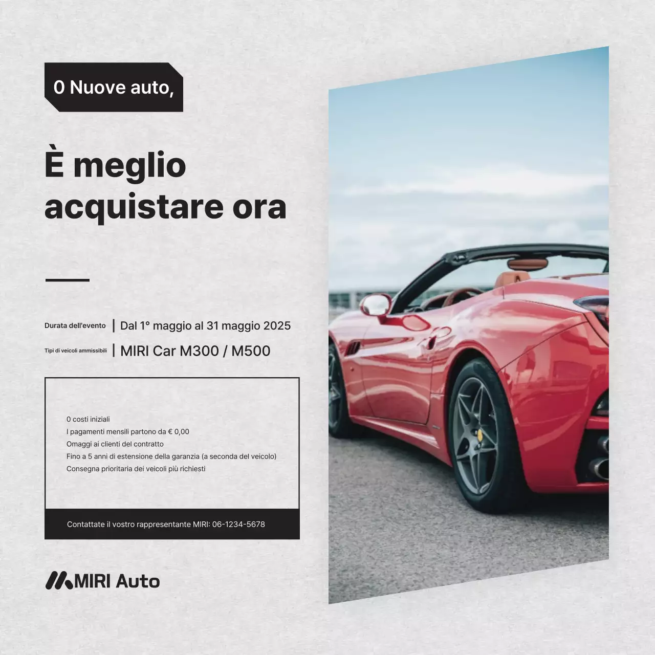 Promozione auto moderna rossa