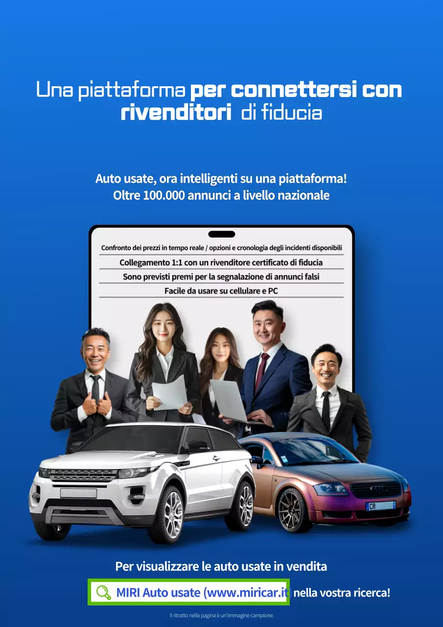 Annuncio di auto usata moderna blu