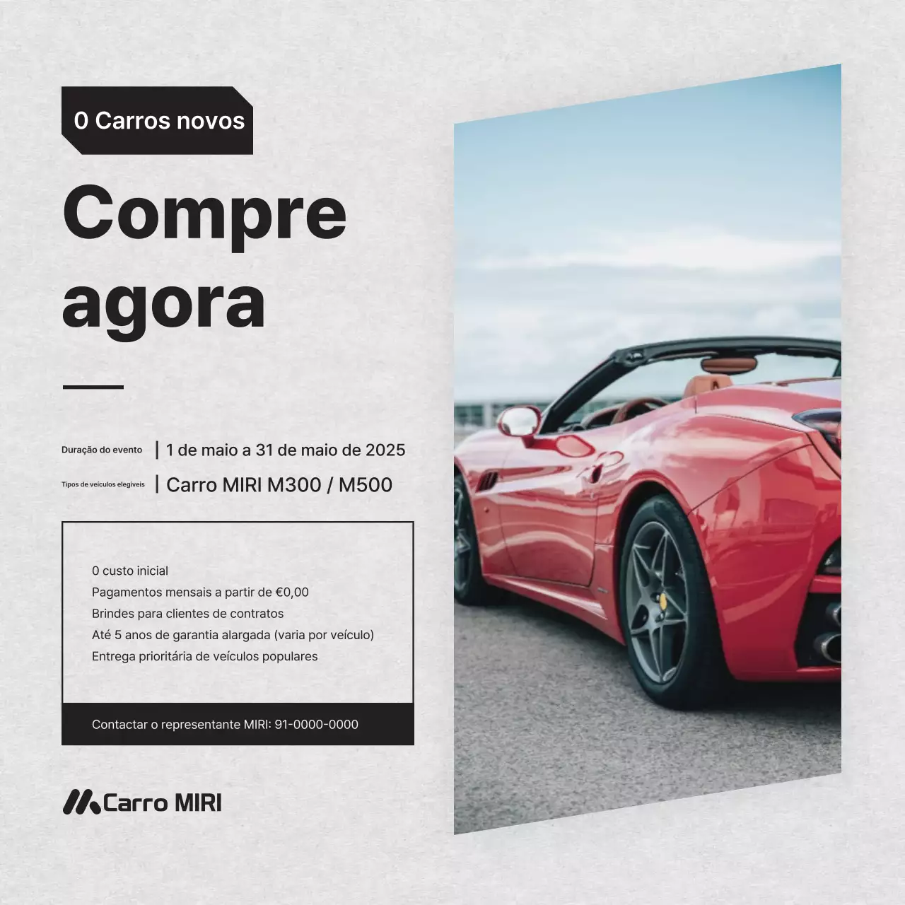Promoção de Carro Moderno Vermelho
