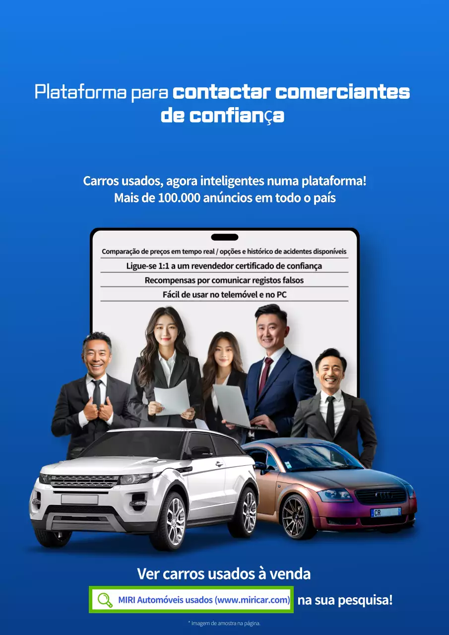 Anúncio de carro usado moderno azul