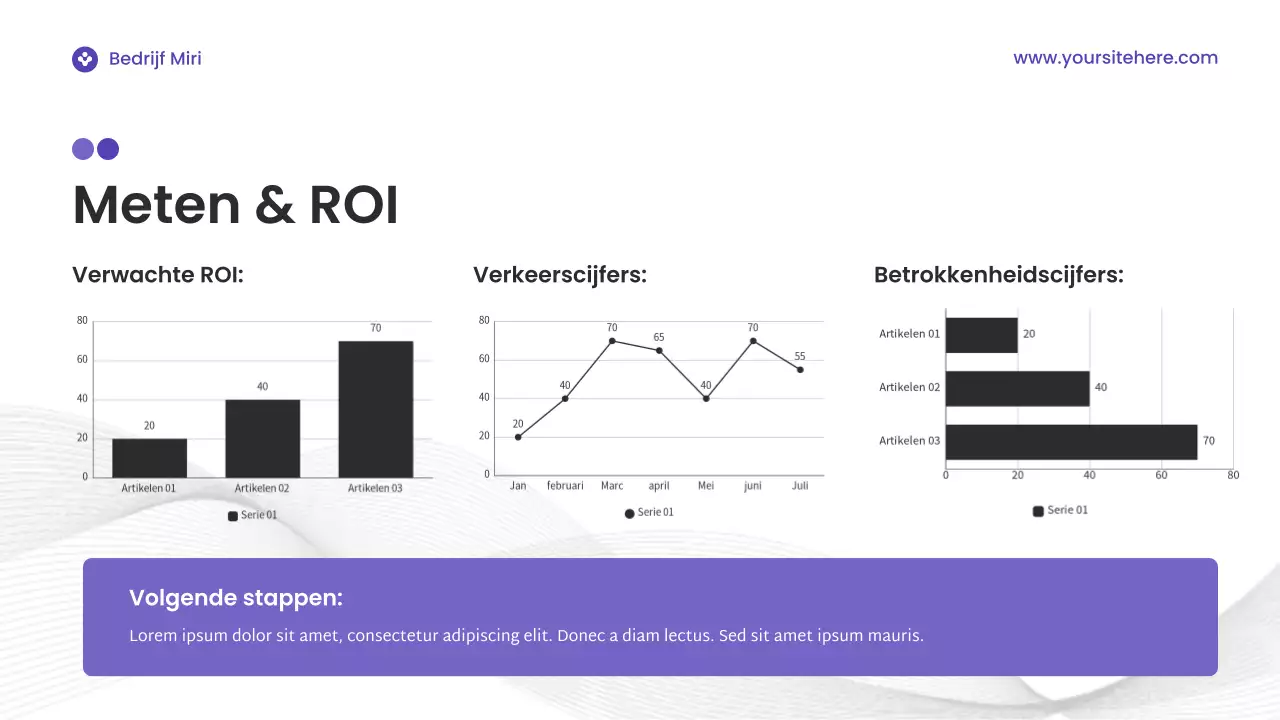 Paarse moderne digitale marketingpresentatie