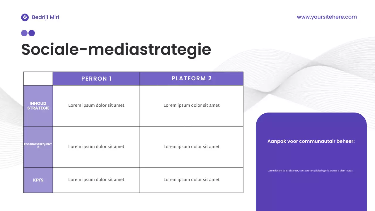 Paarse moderne digitale marketingpresentatie