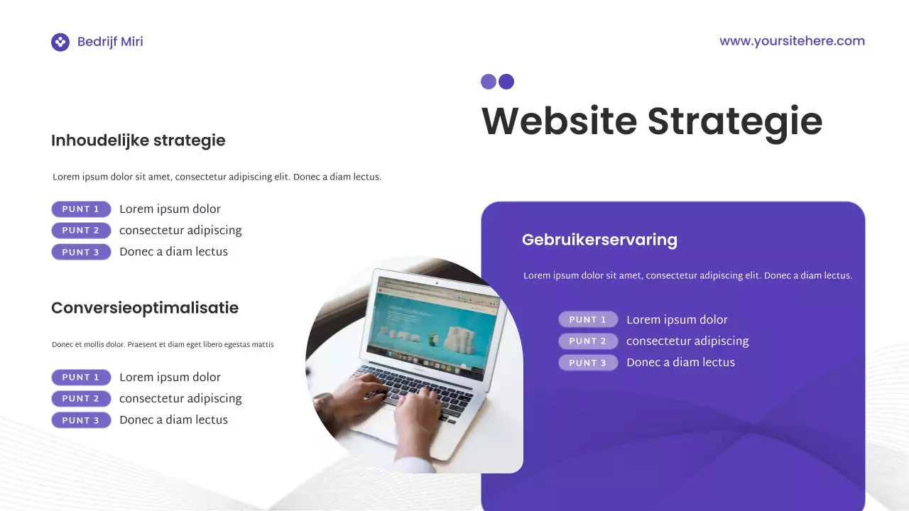 Paarse moderne digitale marketingpresentatie