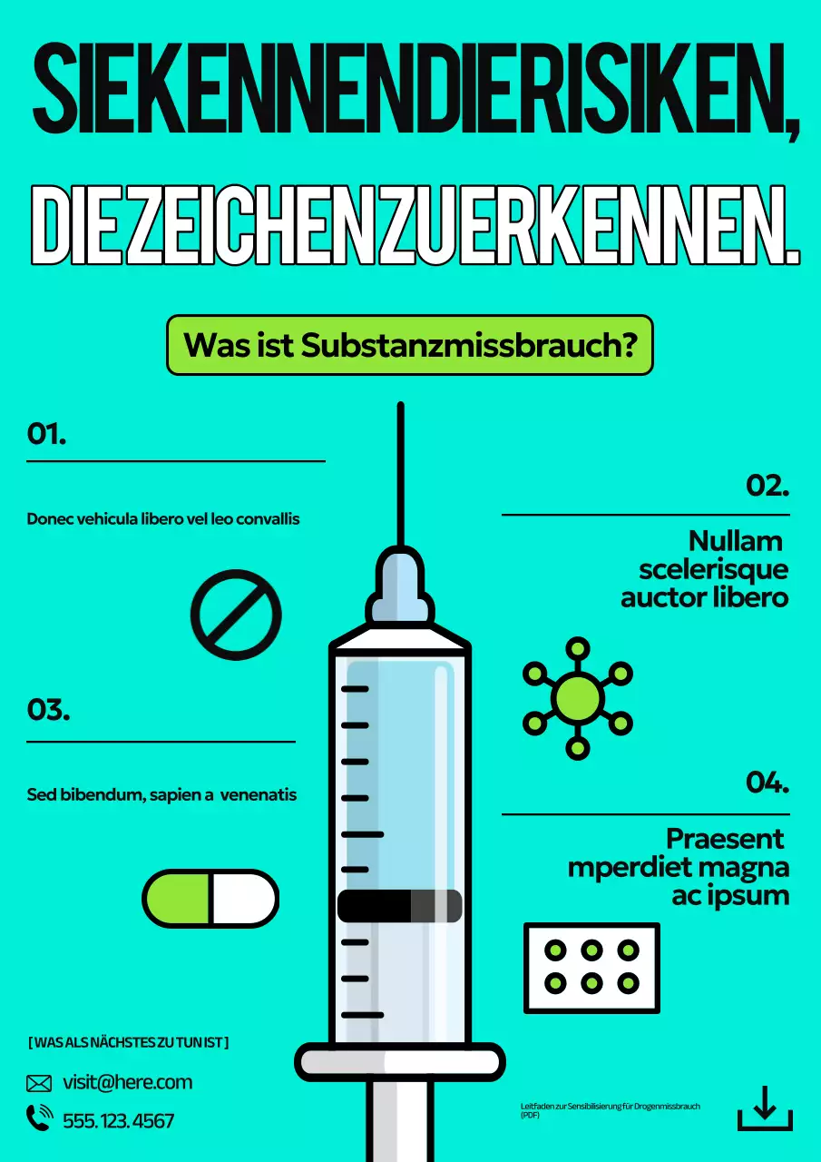 Blaugrüner moderner Substanzführer Poster