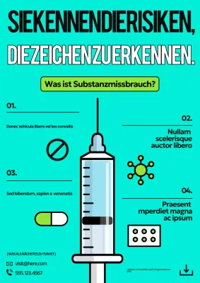 Blaugrüner moderner Substanzführer Poster