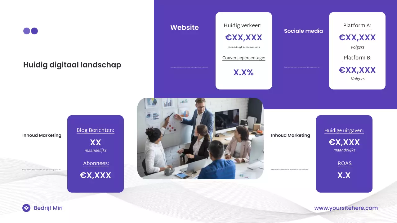 Paarse moderne digitale marketingpresentatie