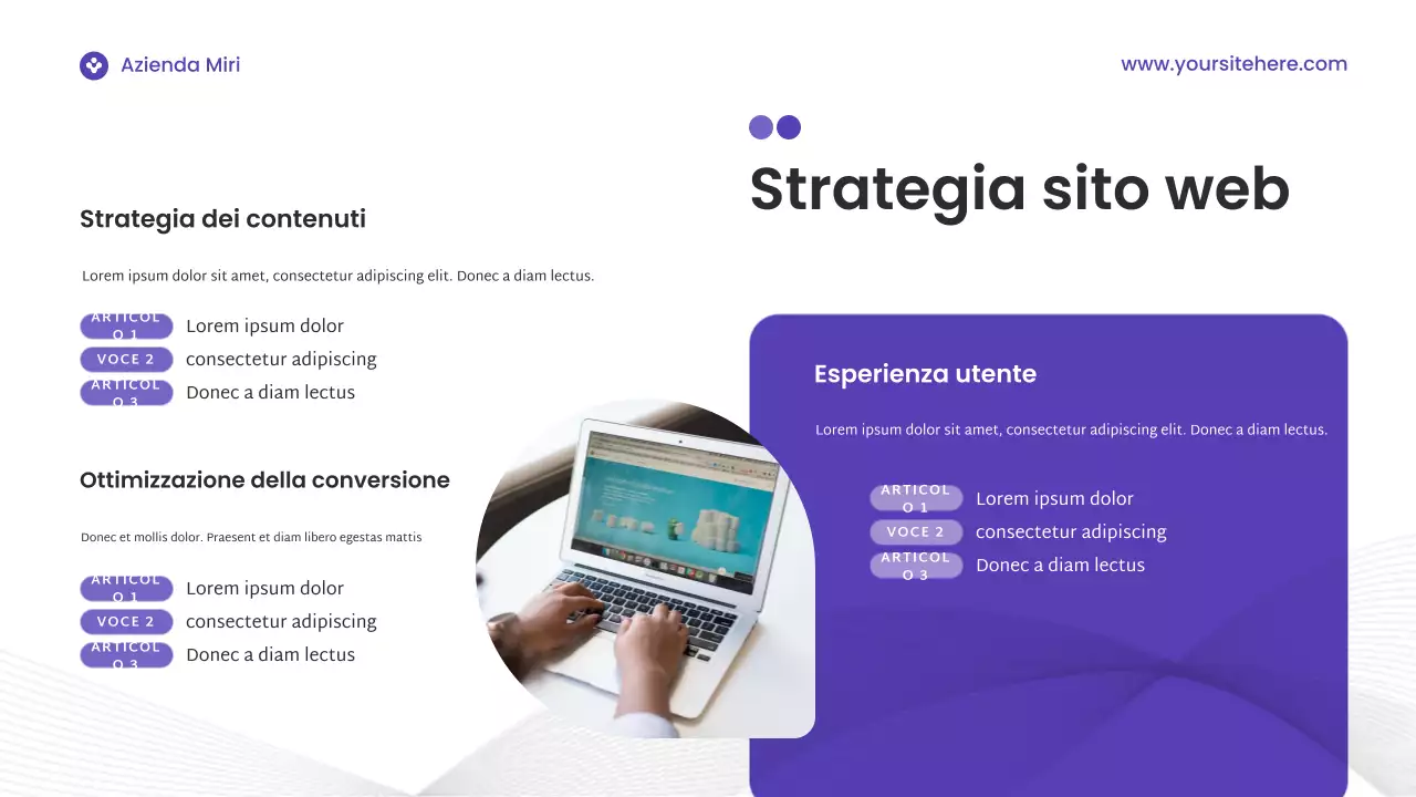 Presentazione del marketing digitale moderno viola