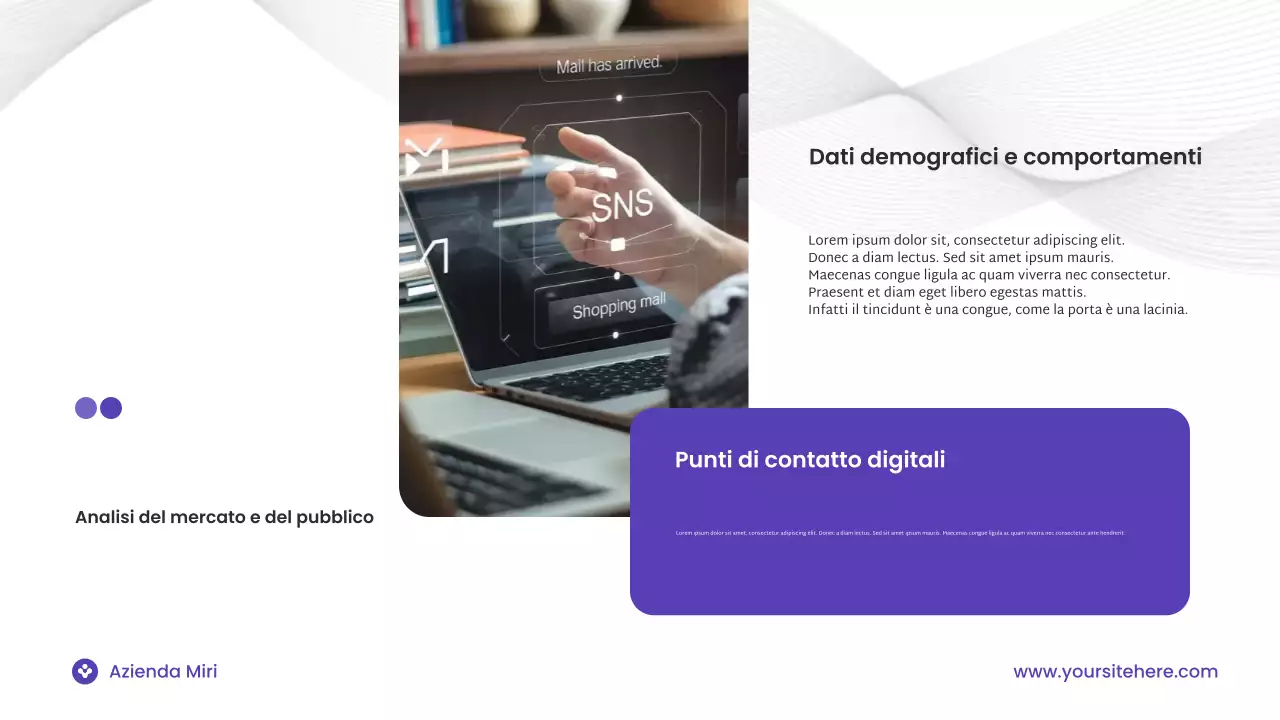 Presentazione del marketing digitale moderno viola