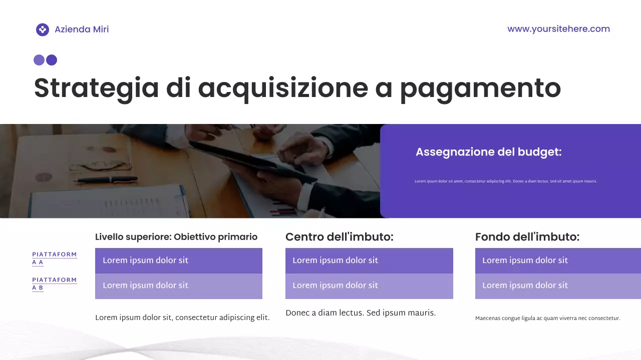 Presentazione del marketing digitale moderno viola