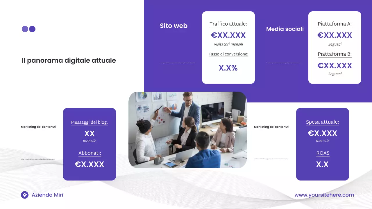 Presentazione del marketing digitale moderno viola