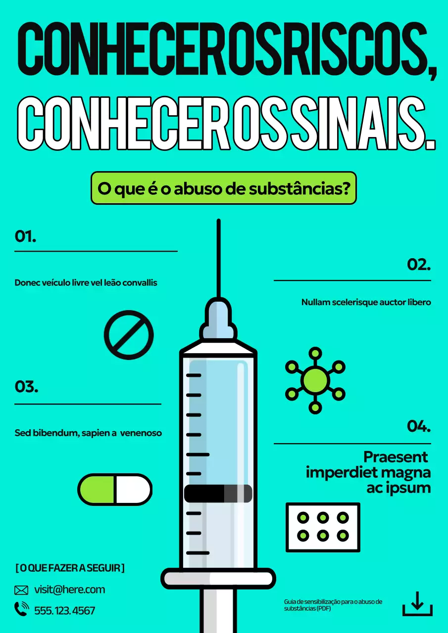 Pôster do Guia de Substâncias Modernas Azul-petróleo