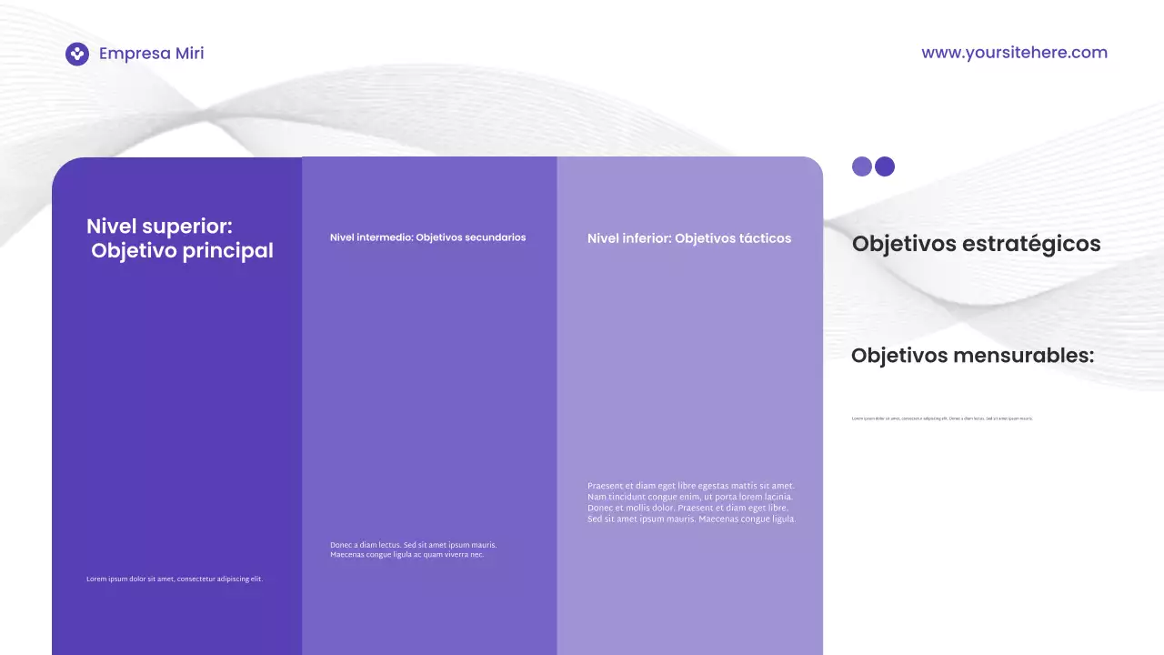 Presentación de marketing digital moderna y morada