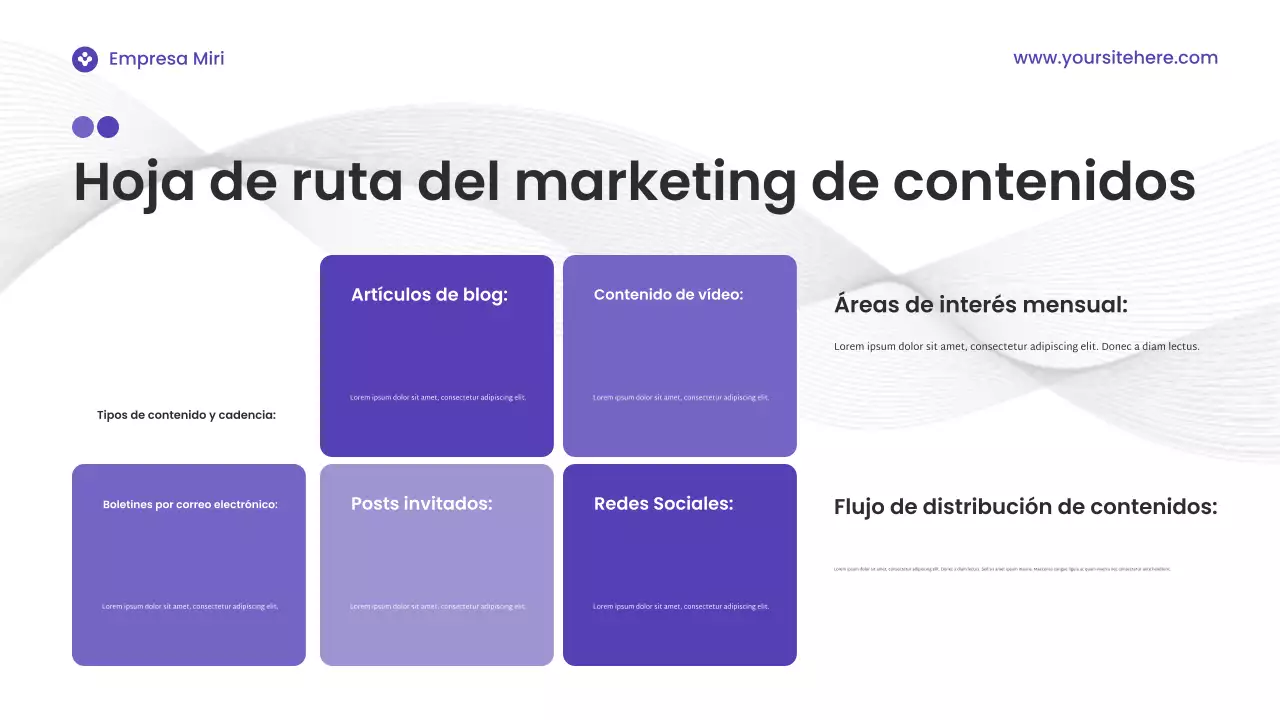 Presentación de marketing digital moderna y morada