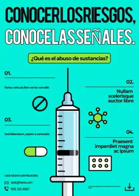 Póster de la Guía de Sustancias Modernas en color verde azulado