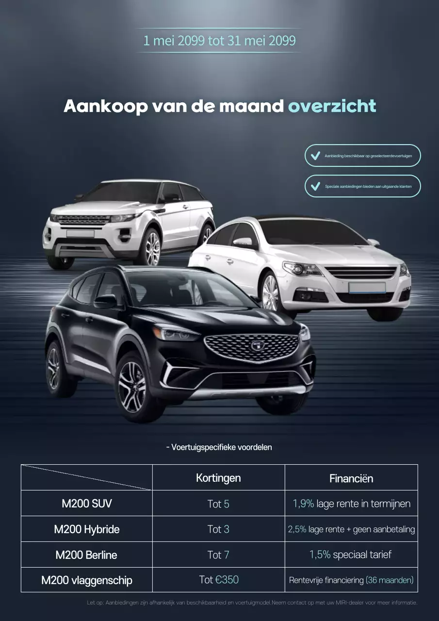 Hemelsblauwe moderne autoverkoop
