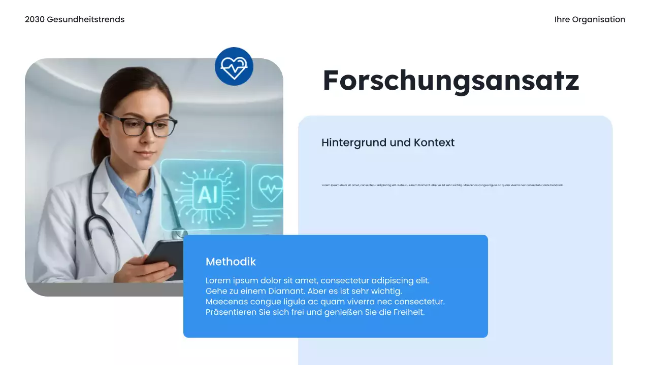 Blaue moderne Gesundheitspräsentation