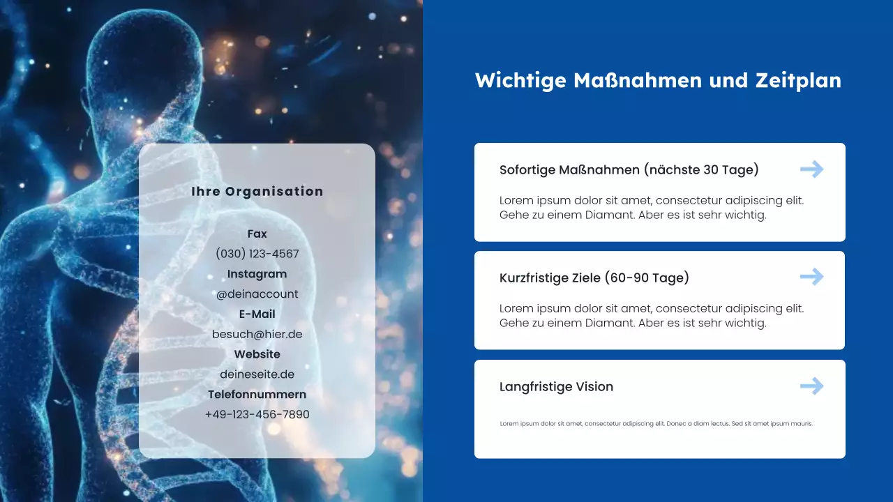 Blaue moderne Gesundheitspräsentation