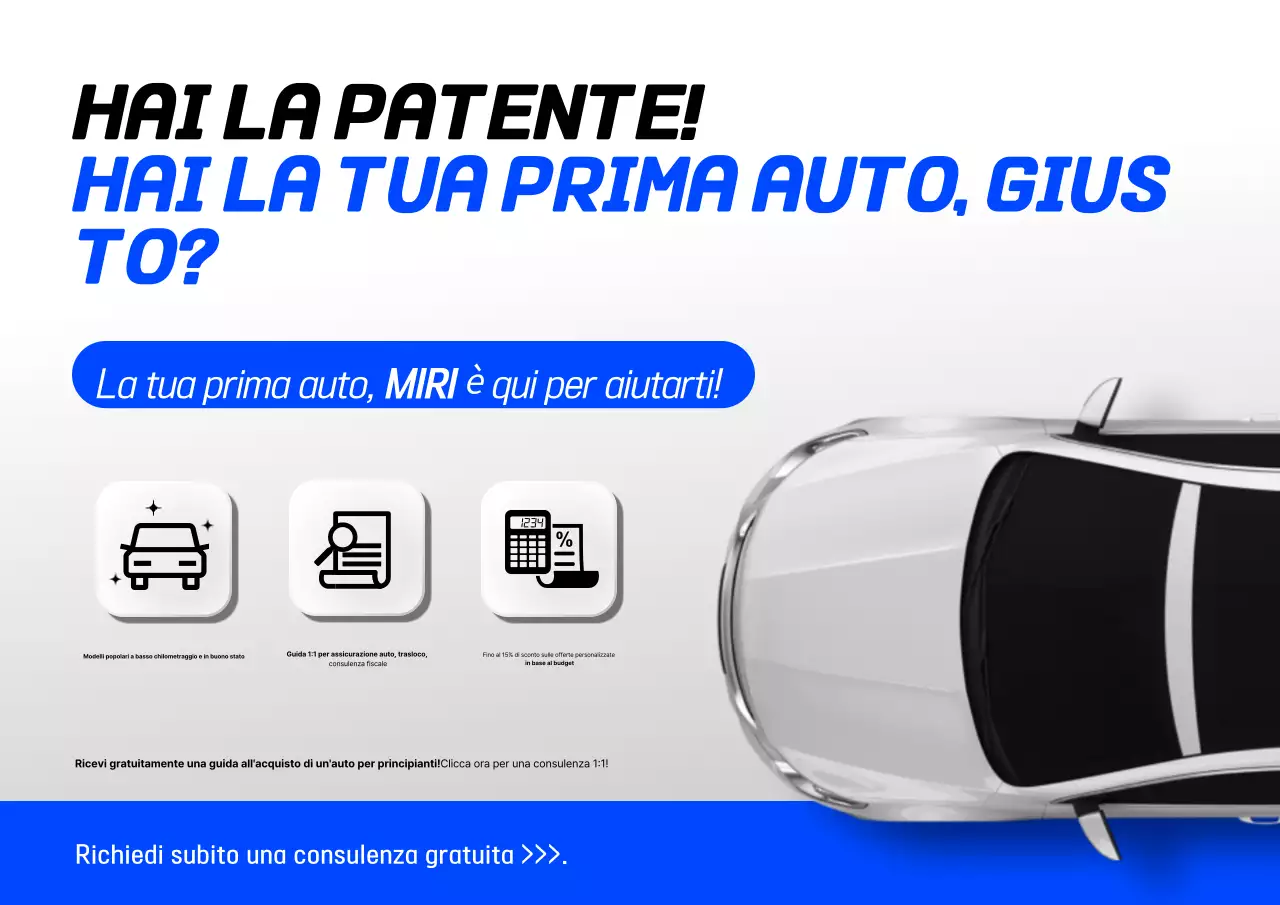 Pubblicità di un evento con offerta speciale per i nuovi acquirenti in blu e bianco pulito