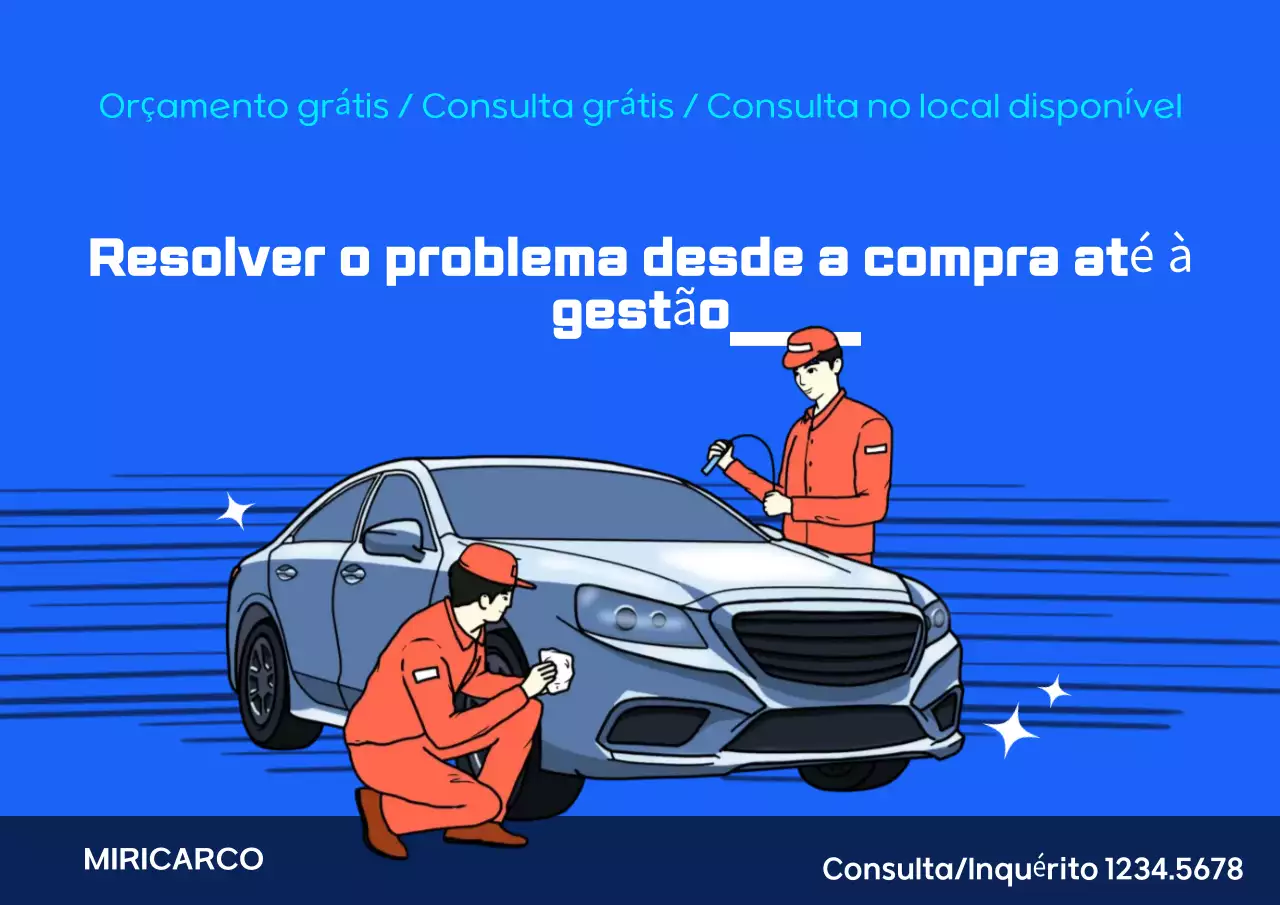 Promoção de loja de carros usados ​​em pop art azul e marinho